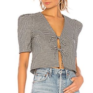 Revolve black and white crop top